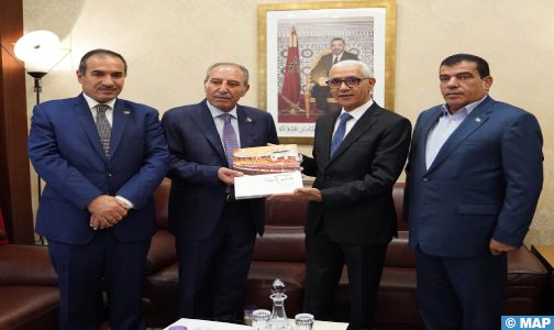 تعزيز علاقات الصداقة وتبادل التجارب، محور مباحثات السيد الطالبي العلمي مع وفد برلماني أردني