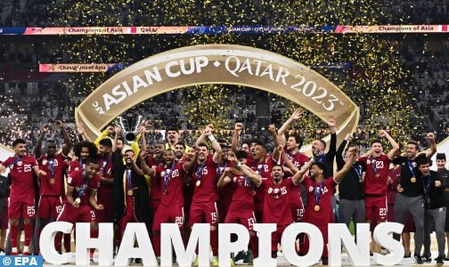 تتويج المنتخب القطري بكأس آسيا لكرة القدم للمرة الثانية على التوالي