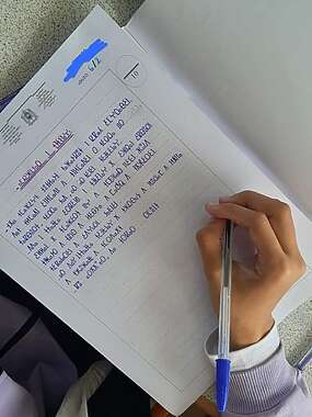 May be an image of studying, diary and text