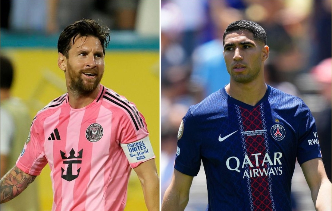 أشرف حكيمي يفاجئ ميسي قبل مواجهة أنتر ميامي في دور الـ16 من كأس العالم للأندية 2 HAKIMI MESSI