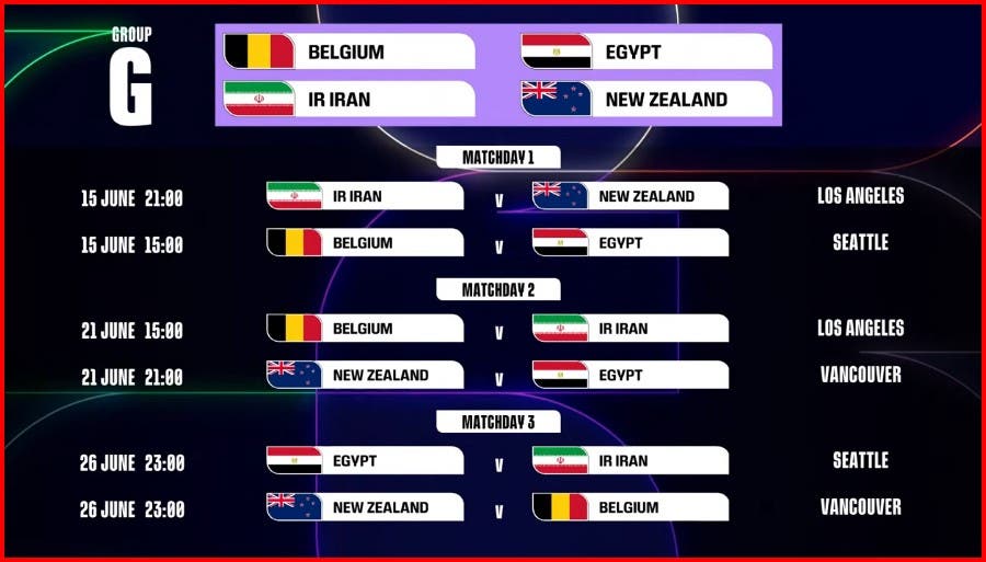 تعرف على البرنامج الكامل لمباريات دور المجموعات لكأس العالم 2026 (صور) 7 تعرف على البرنامج الكامل لمباريات دور المجموعات لكأس العالم 2026 (صور)