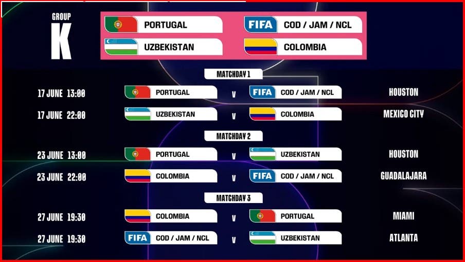 تعرف على البرنامج الكامل لمباريات دور المجموعات لكأس العالم 2026 (صور) 11 تعرف على البرنامج الكامل لمباريات دور المجموعات لكأس العالم 2026 (صور)